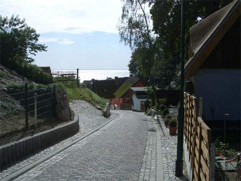 Fischerdorf am Steilufer zum Oderhaff: Kamminke nahe der deutsch-polnischen Grenze.