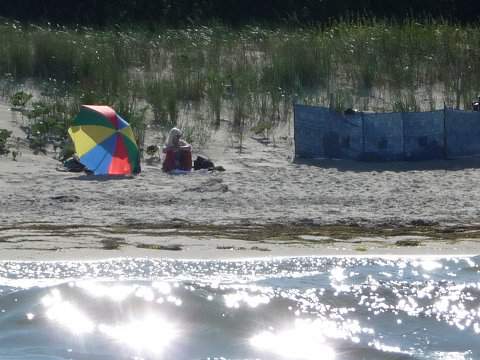 Die Ostsee genieen: Am Strand des Seebades Zempin.