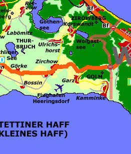 Usedoms Kste zum Oderhaff: Kamminke, Stolpe, Dargen, Welzin.