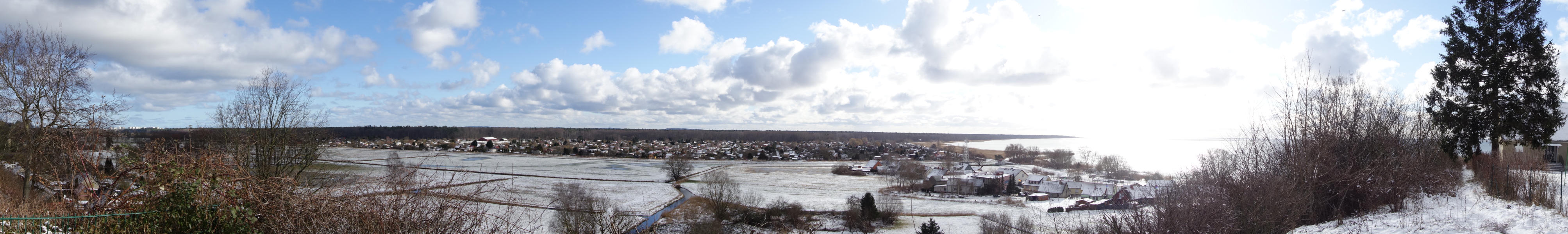 Blick ber Kamminke, dem sdwestlichen Teil von Swinemnde und das Stettiner Haff.